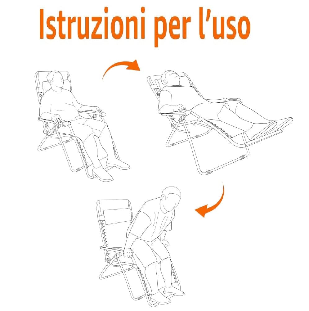 Sedia Sdraio Cordonata Gravità Zero Reclinabile Pieghevole Poggiatesta Nero Grigio in Lettini Danyx - Casoria, commercioVirtuoso.it