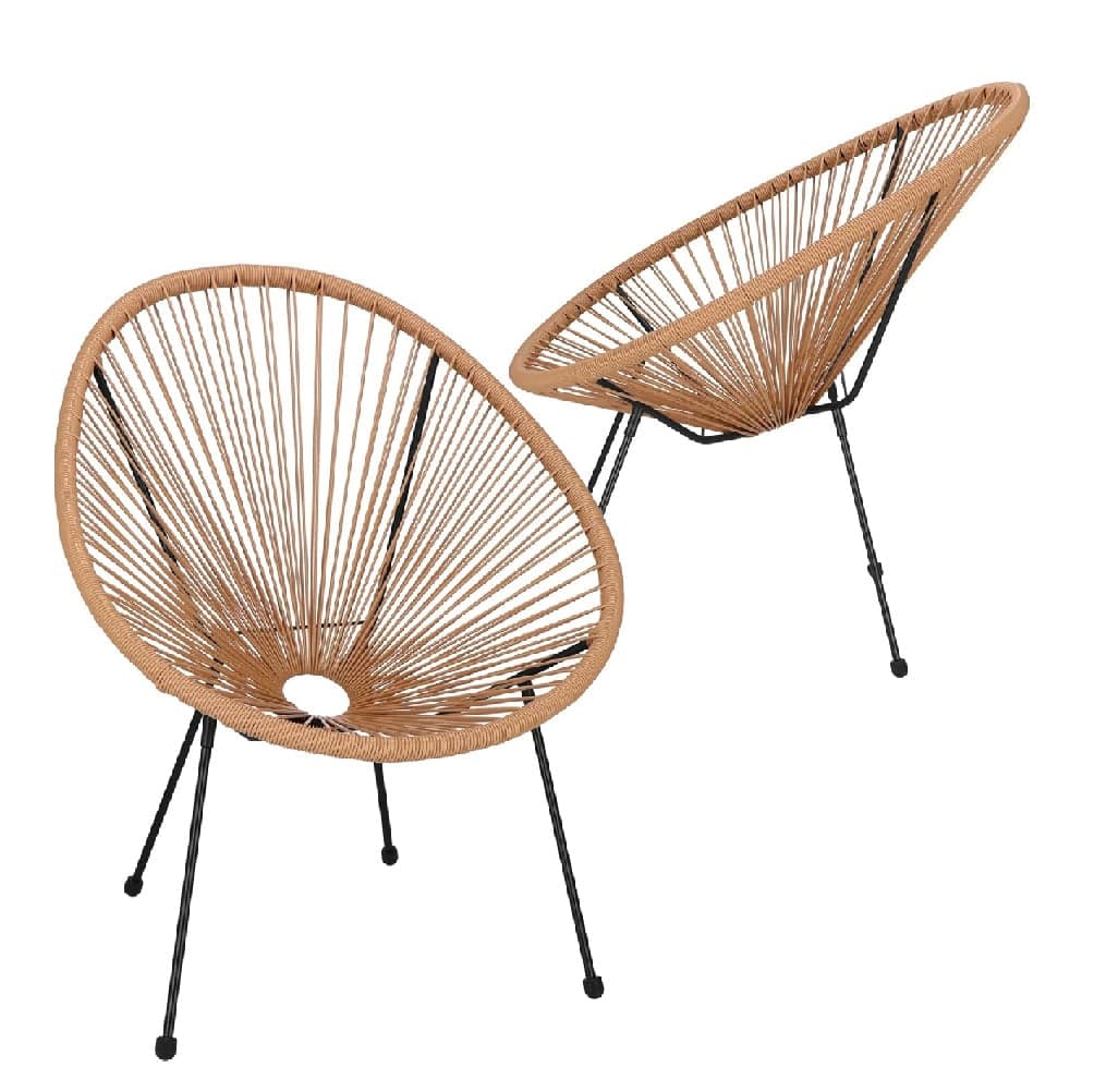 Set Patio in Polyrattan con 2Sedie Tavolino per Giardino Interno Esterno Moderno in Divanetti Danyx - Casoria, commercioVirtuoso.it