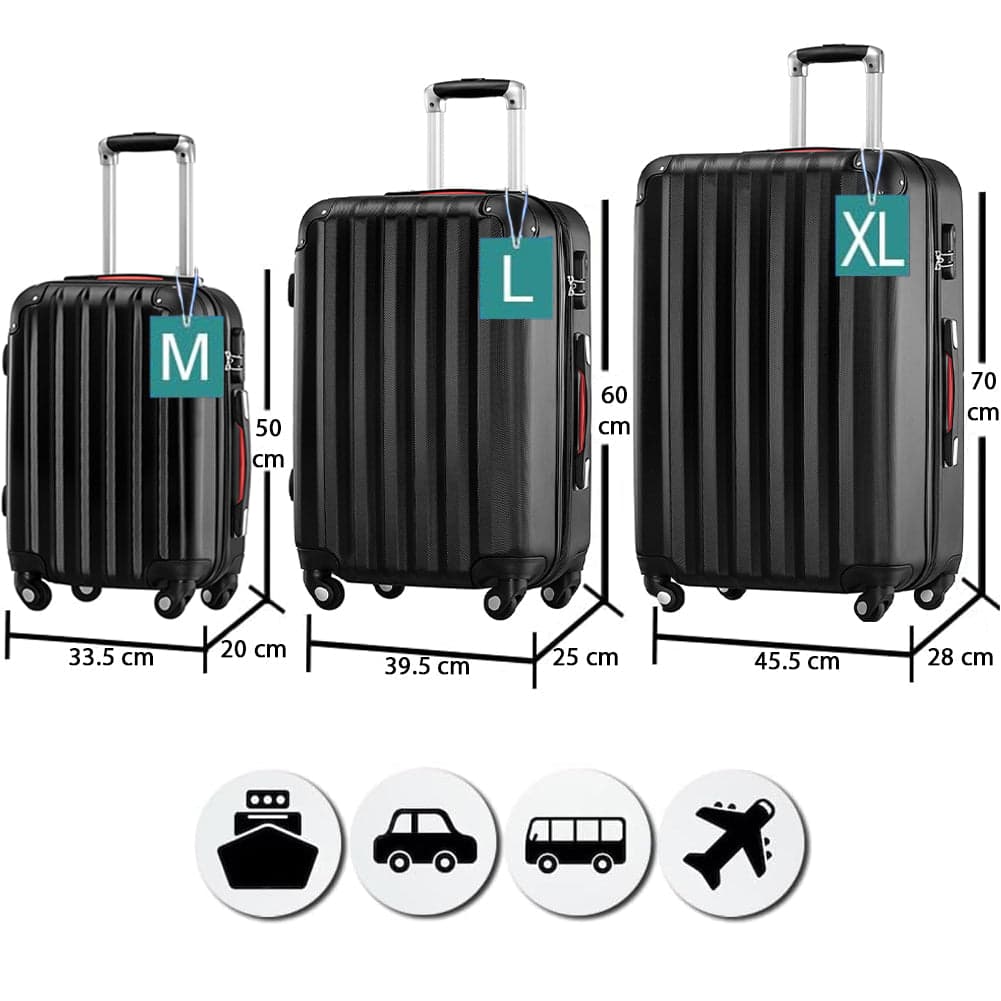 Set 3 Valigie Rigide Ruote Easy roll, Bagaglio mano e viaggio, Trolley Resistente in Set di valigie Danyx - Casoria, commercioVirtuoso.it