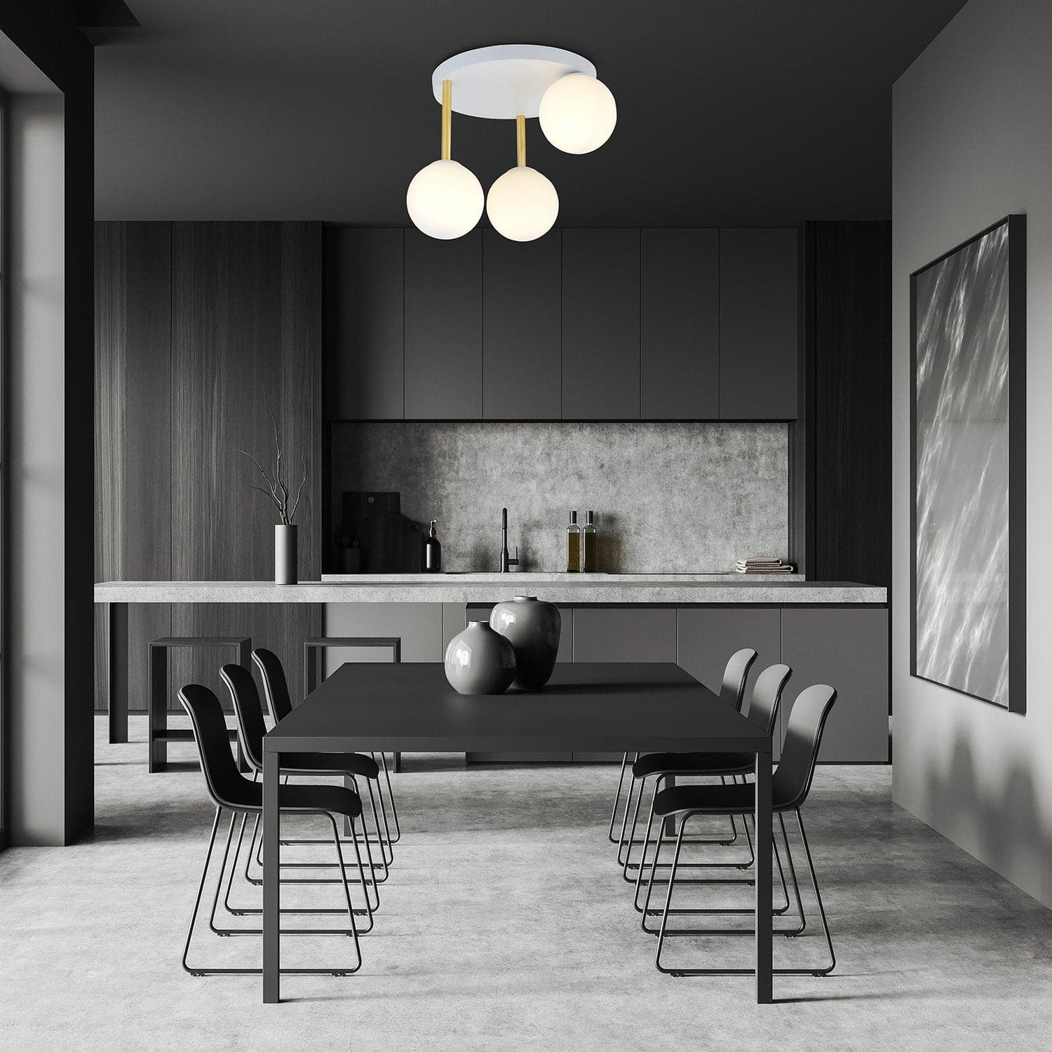 Plafoniera Contemporanea 3 Luci Dolce In Acciaio Bianco Oro E Sfere Vetro Bianco in Lampade a sospensione LuceArt - Montecorvino Pugliano, commercioVirtuoso.it