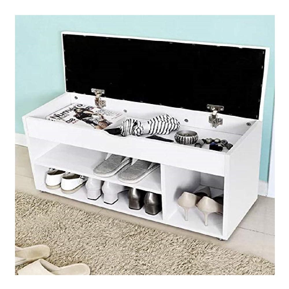 Panca Scarpiera Multifunzione con Cuscino, 3Ripiani e Seduta Apribile 104x29.5x49cm in Panche contenitore Danyx - Casoria, commercioVirtuoso.it