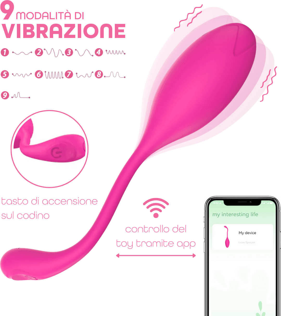 Ovetto Vibrante con App Vibratore Punto G e Clitoride in Silicone 9 Modalità USB in Vibratori per coppia Do You Erotic - Napoli, commercioVirtuoso.it