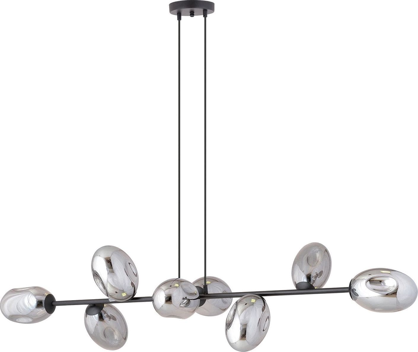Sospensione Contemporanea 8 Luci Pandora In Acciaio Nero E Vetro Fumè in Lampade a sospensione LuceArt - Montecorvino Pugliano, commercioVirtuoso.it