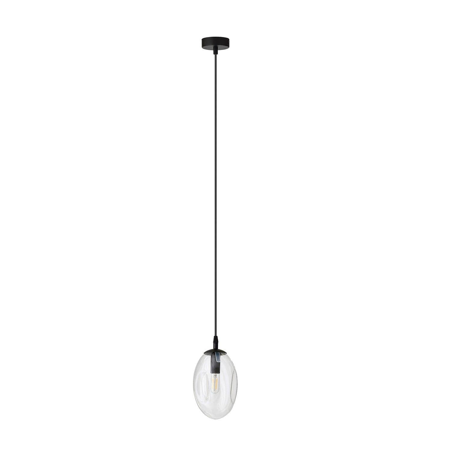 Sospensione Minimal 1 Luce Astral Acciaio Nero E Vetro Trasparente in Lampade a sospensione LuceArt - Montecorvino Pugliano, commercioVirtuoso.it