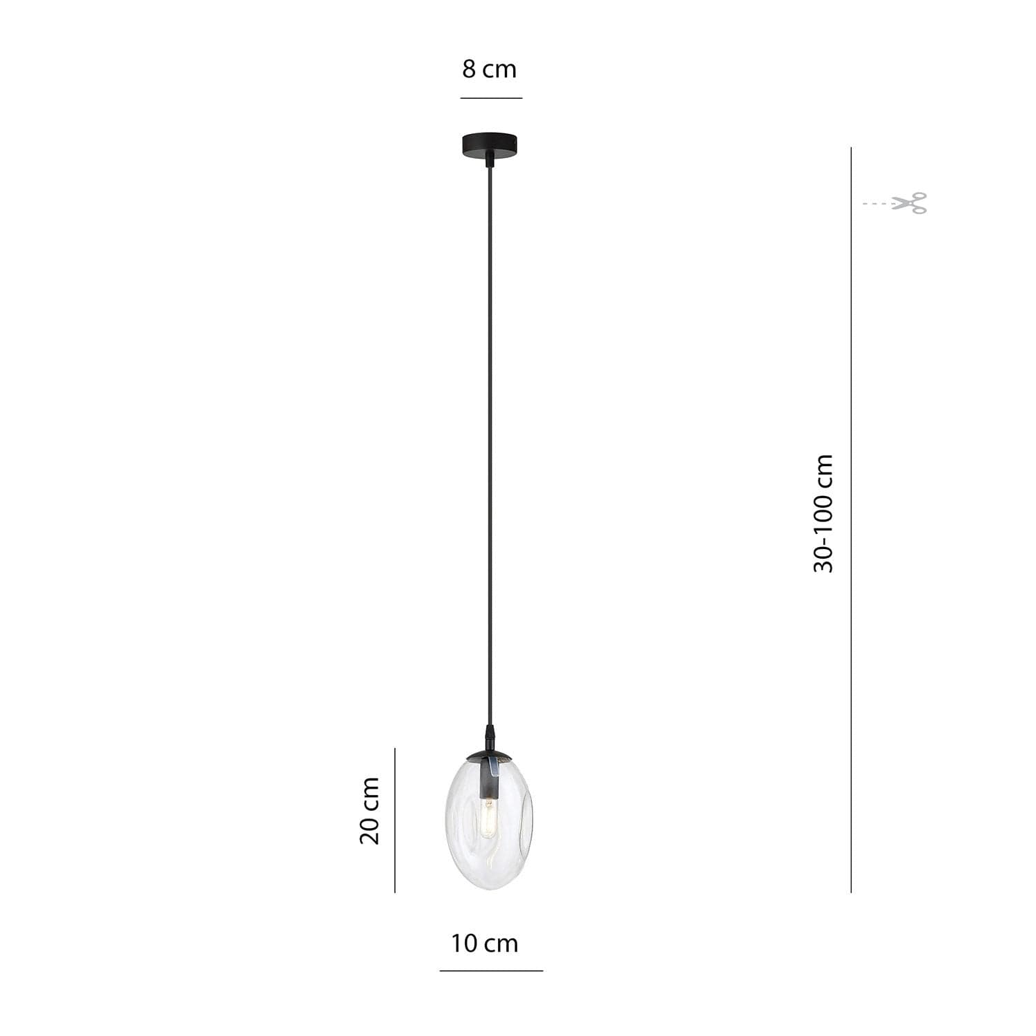 Sospensione Minimal 1 Luce Astral Acciaio Nero E Vetro Trasparente in Lampade a sospensione LuceArt - Montecorvino Pugliano, commercioVirtuoso.it