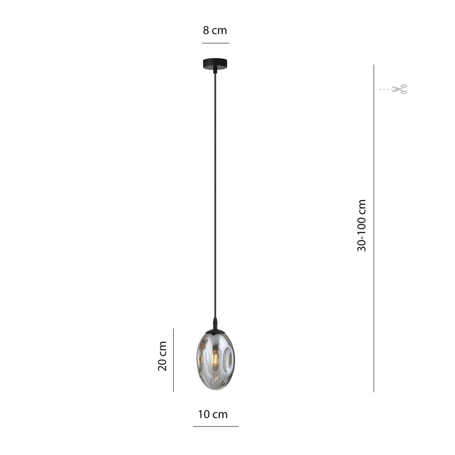 Sospensione Minimal 1 Luce Astral Acciaio Nero E Vetro Fumè in Lampade a sospensione LuceArt - Montecorvino Pugliano, commercioVirtuoso.it