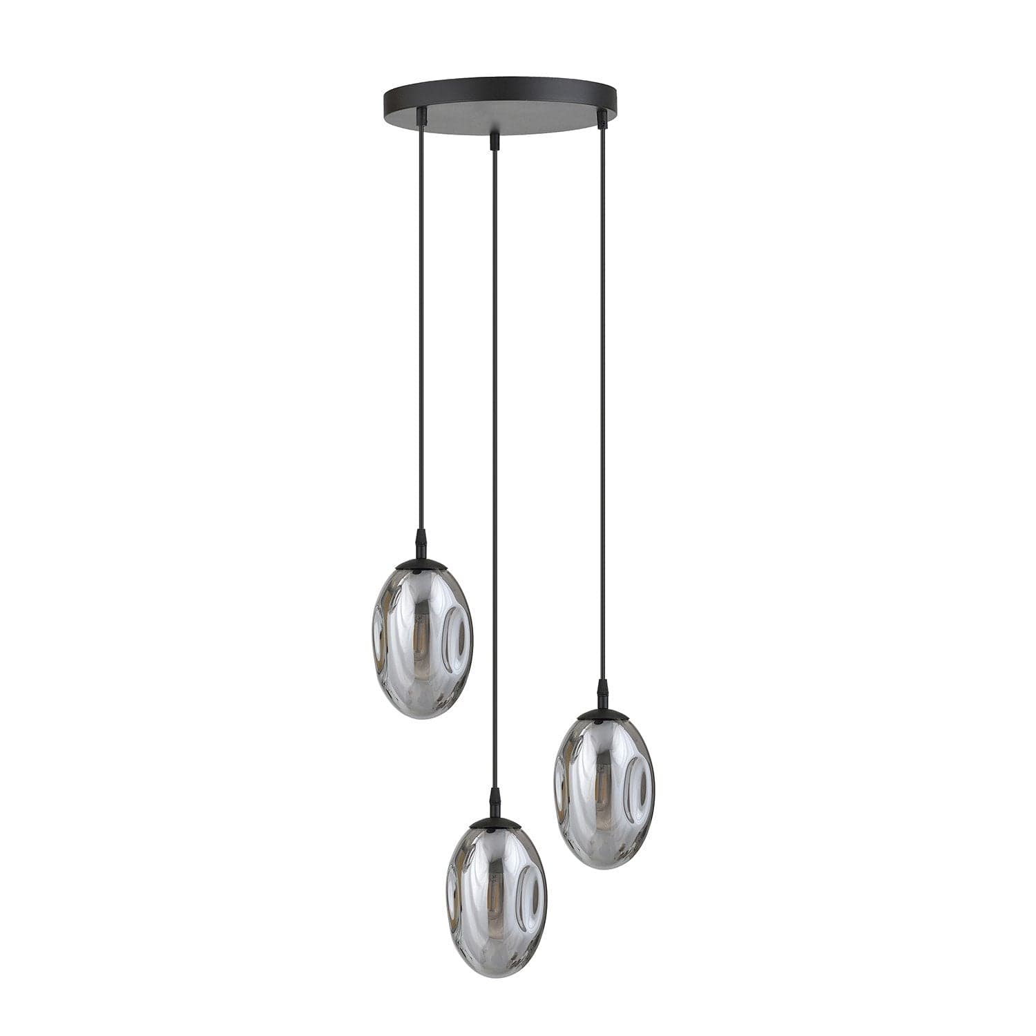 Sospensione Minimal 3 Luci Astral Acciaio Nero E Vetro Fumè in Lampade a sospensione LuceArt - Montecorvino Pugliano, commercioVirtuoso.it