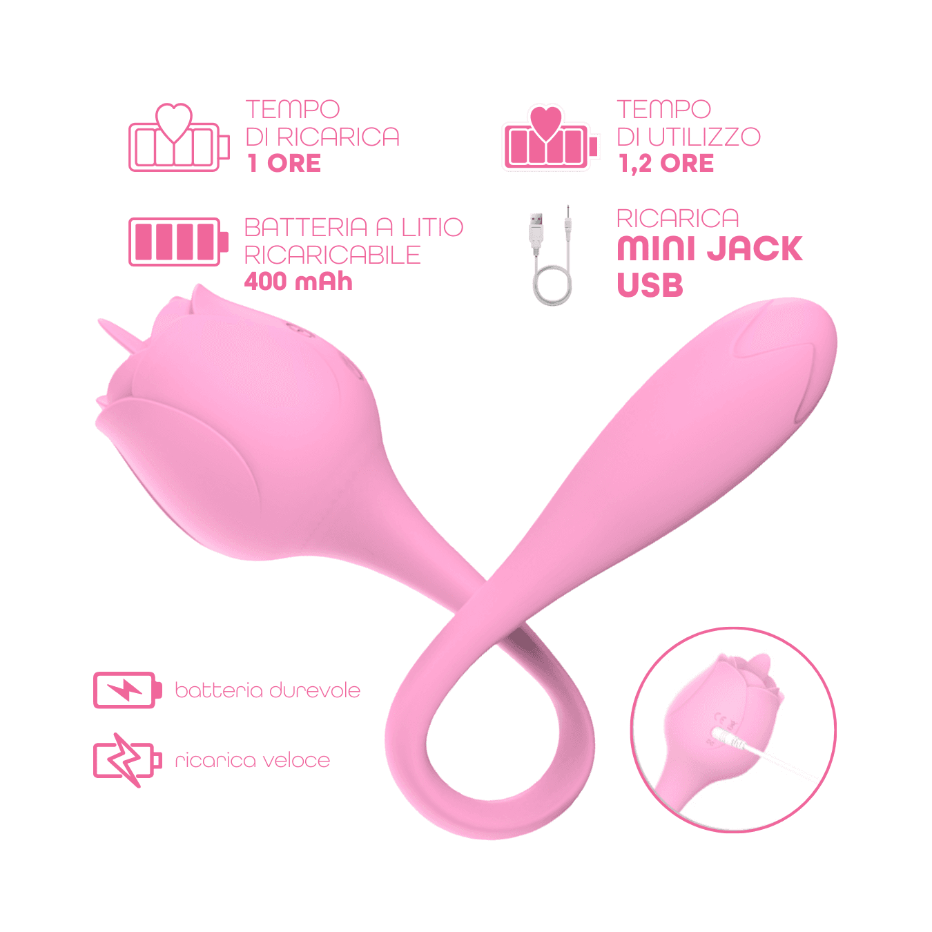 Stimolatore Clitorideo Licking Vibratore Punto G a forma di Rosa Lecca e Vibra in Succhia clitoride Do You Erotic - Napoli, commercioVirtuoso.it