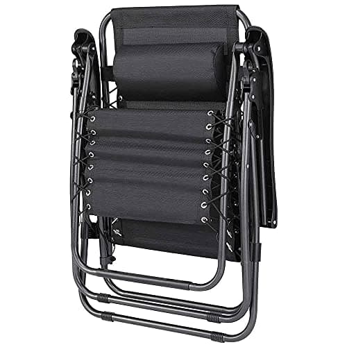 Sedia Poltrona Giardino Gravità Zero Pieghevole Acciaio Oxford con Vassoio Laterale Nero in Sedie per tavolo da giardino Danyx - Casoria, commercioVirtuoso.it