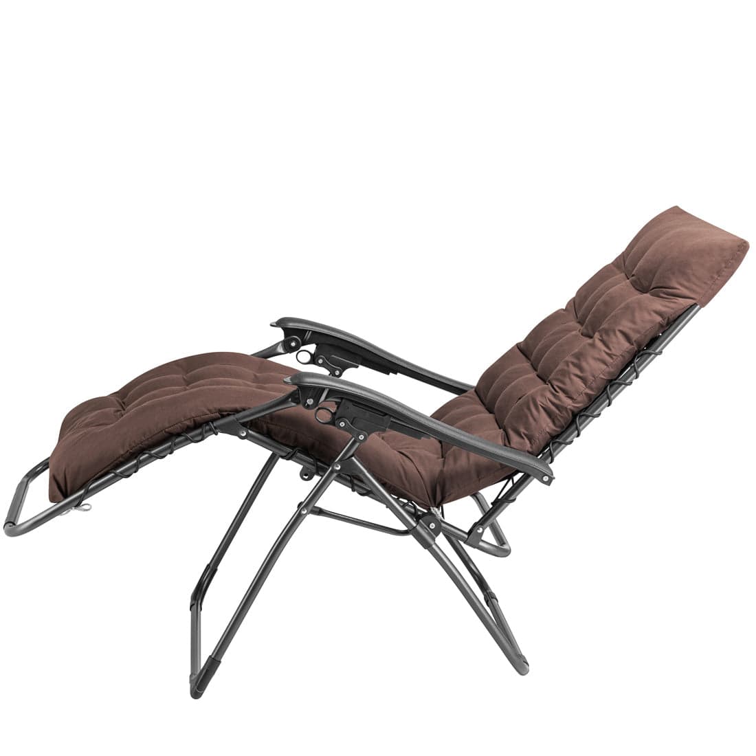 Poltrona da Giardino Pieghevole con Cuscino Imbottito e Struttura in Acciaio Marrone in Sedie per tavolo da giardino Danyx - Casoria, commercioVirtuoso.it