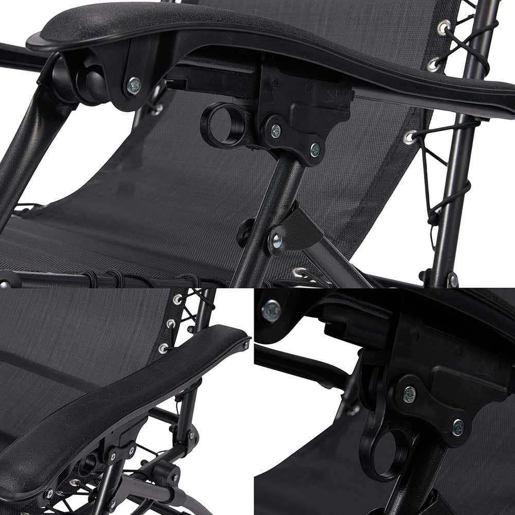 Sedia Sdraio Cordonata Gravità Zero Reclinabile Pieghevole Poggiatesta Nero in Lettini Danyx - Casoria, commercioVirtuoso.it