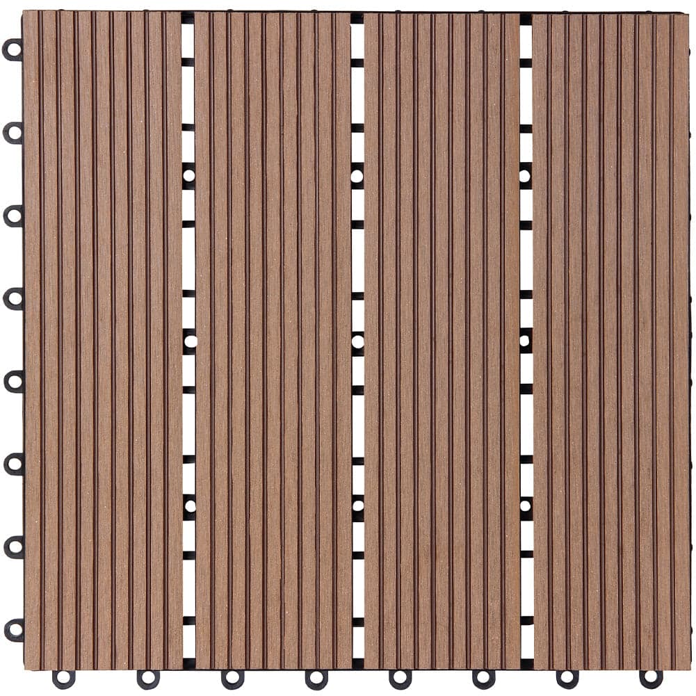 Kit 11 Mattonelle a Incastro per Terrazzo Piastrelle pavimenti 30x30cm in WPC Antiscivolo in Pavimenti di legno Danyx - Casoria, commercioVirtuoso.it