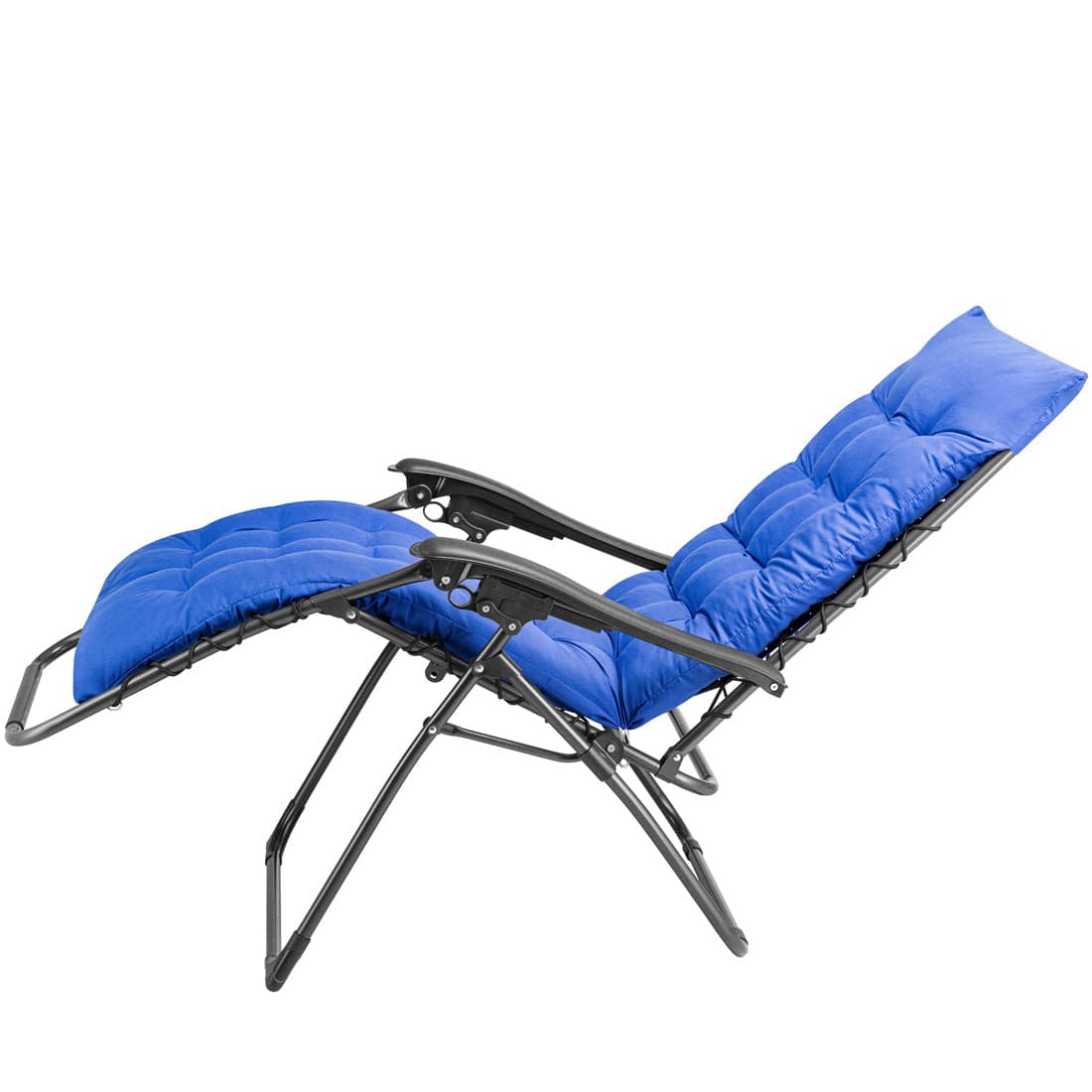 Poltrona da Giardino Pieghevole con Cuscino Imbottito e Struttura in Acciaio Blu in Sedie per tavolo da giardino Danyx - Casoria, commercioVirtuoso.it