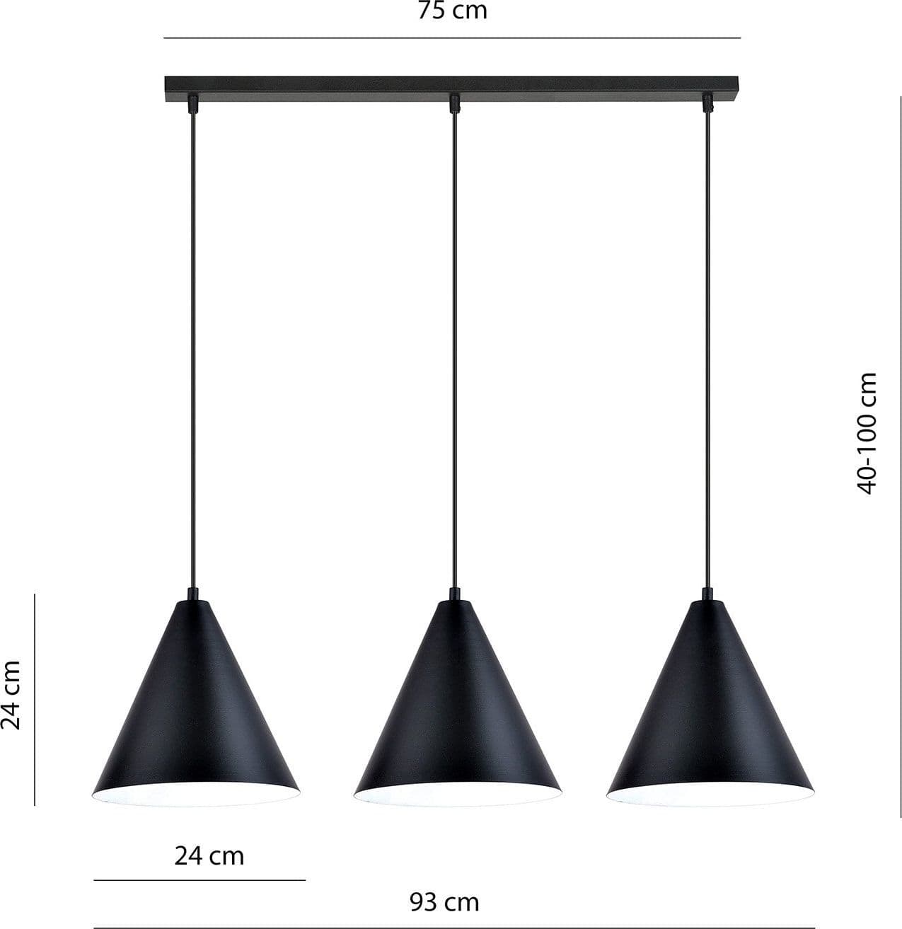 Sospensione Nordica Rebel 3 Luci In Acciaio Nero in Lampade a sospensione LuceArt - Montecorvino Pugliano, commercioVirtuoso.it