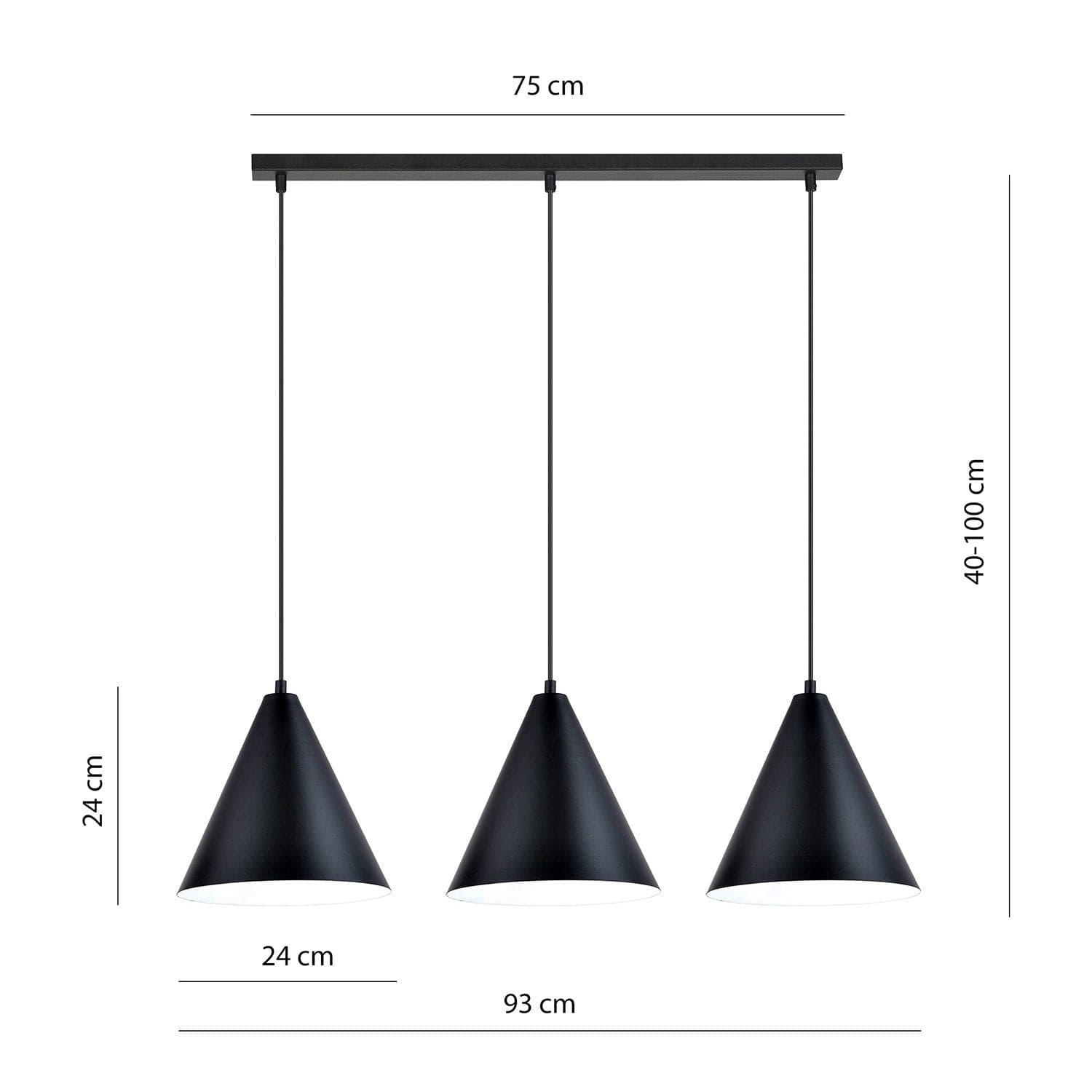 Sospensione Nordica Rebel 3 Luci In Acciaio Nero in Lampade a sospensione LuceArt - Montecorvino Pugliano, commercioVirtuoso.it