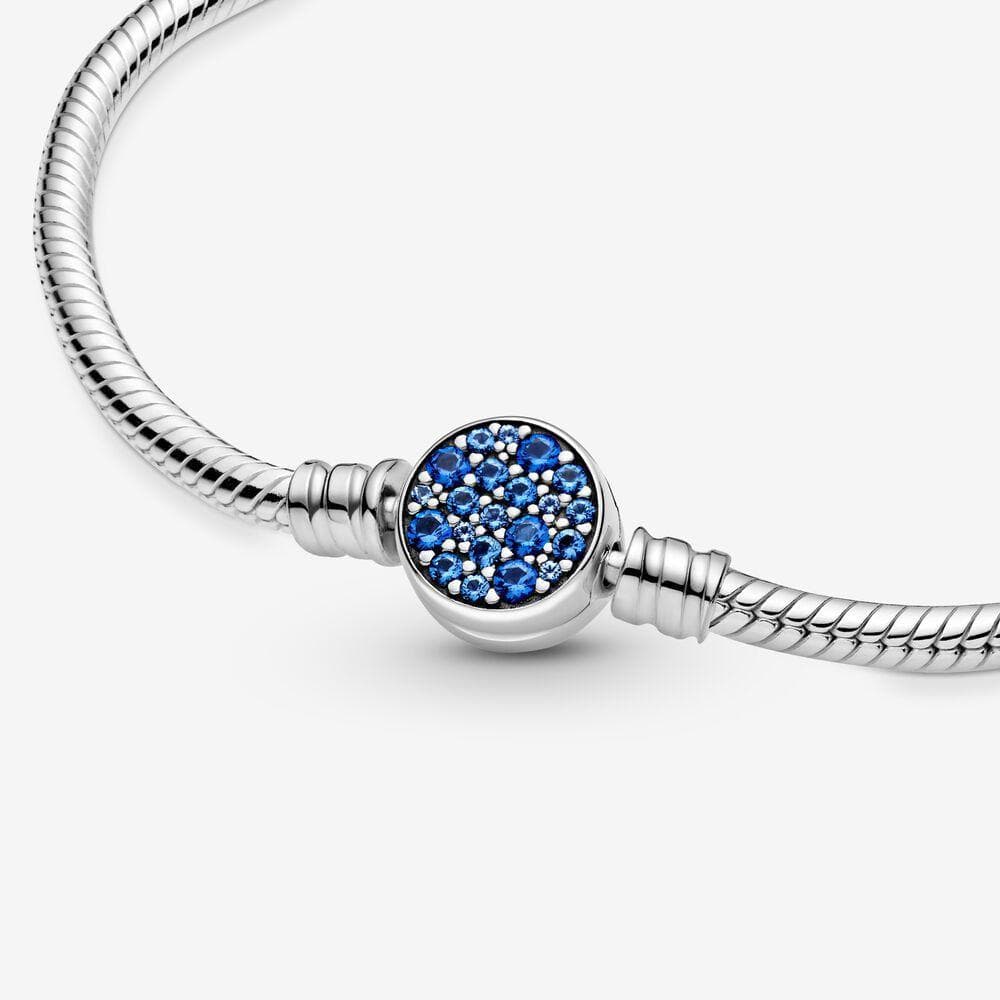Pandora Bracciale Pandora Moments con maglia snake e chiusura a disco blu scintillante in Bracciali Alba Gioielli - Casoria, commercioVirtuoso.it
