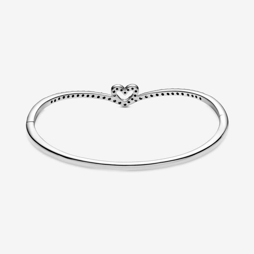 Pandora Bracciale rigido con cuore chevron scintillante in Bracciali Alba Gioielli - Casoria, commercioVirtuoso.it