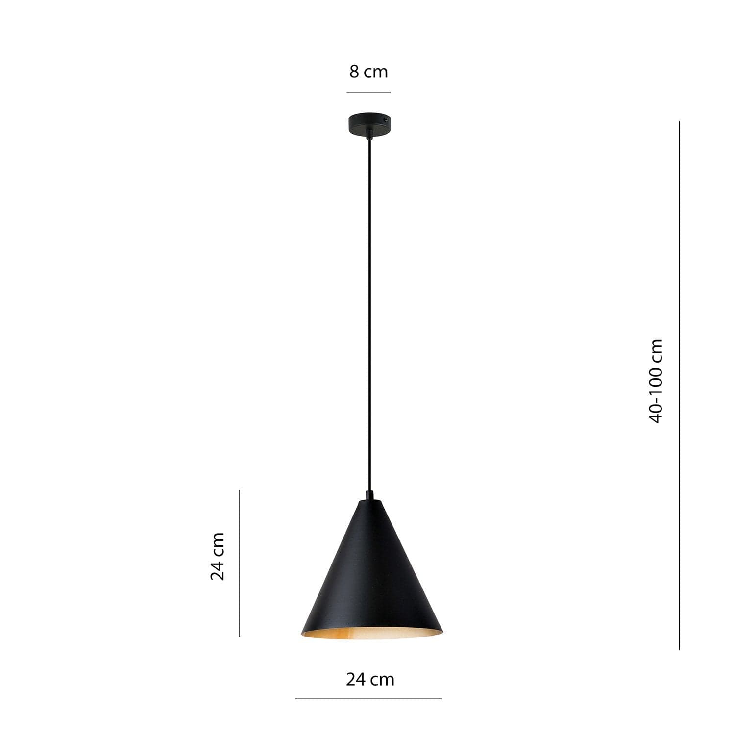 Sospensione Nordica Rebel 1 Luce In Acciaio Nero E Oro in Lampade a sospensione LuceArt - Montecorvino Pugliano, commercioVirtuoso.it