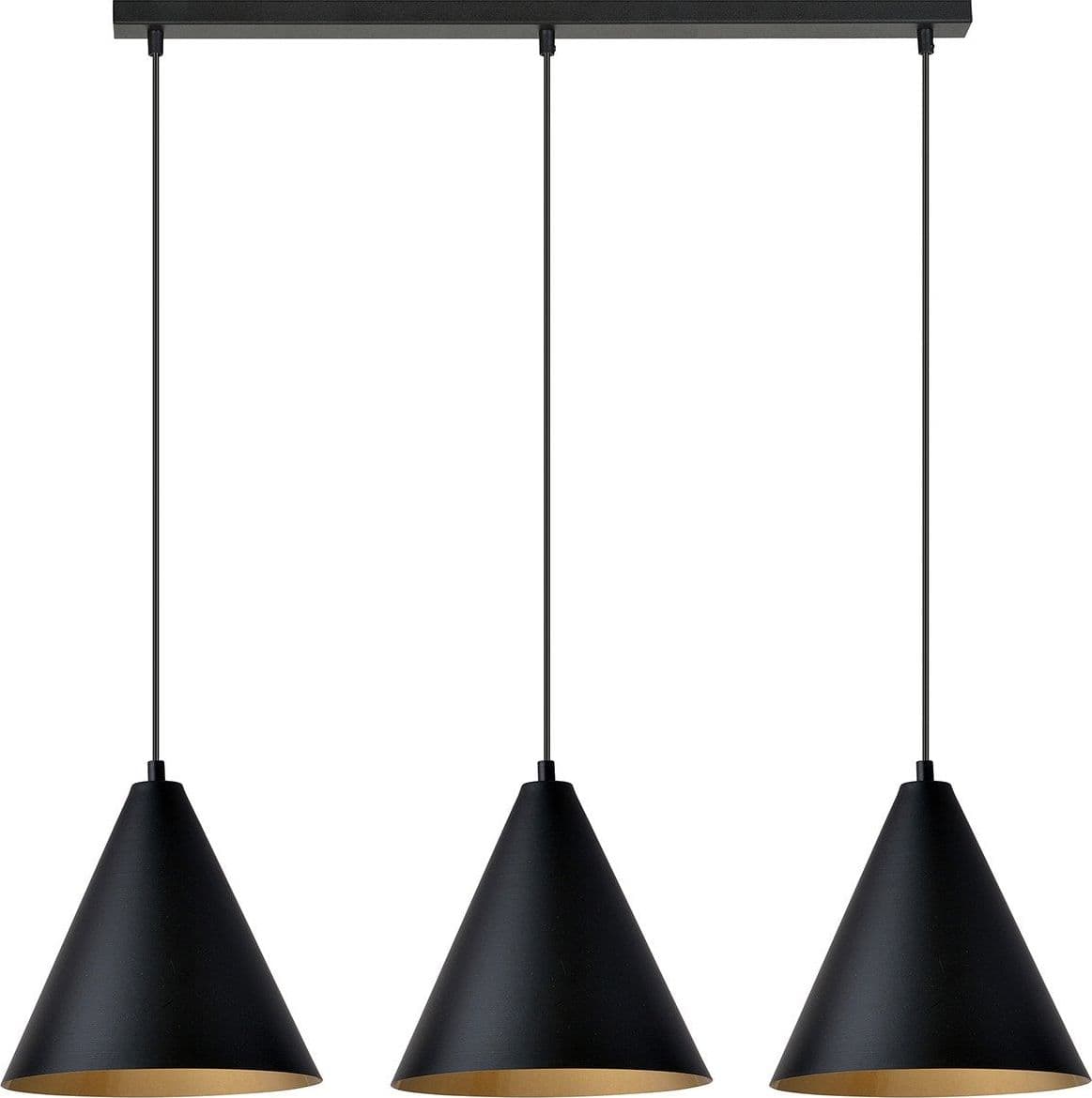 Sospensione Nordica Rebel 3 Luci In Acciaio Nero E Oro in Lampade a sospensione LuceArt - Montecorvino Pugliano, commercioVirtuoso.it