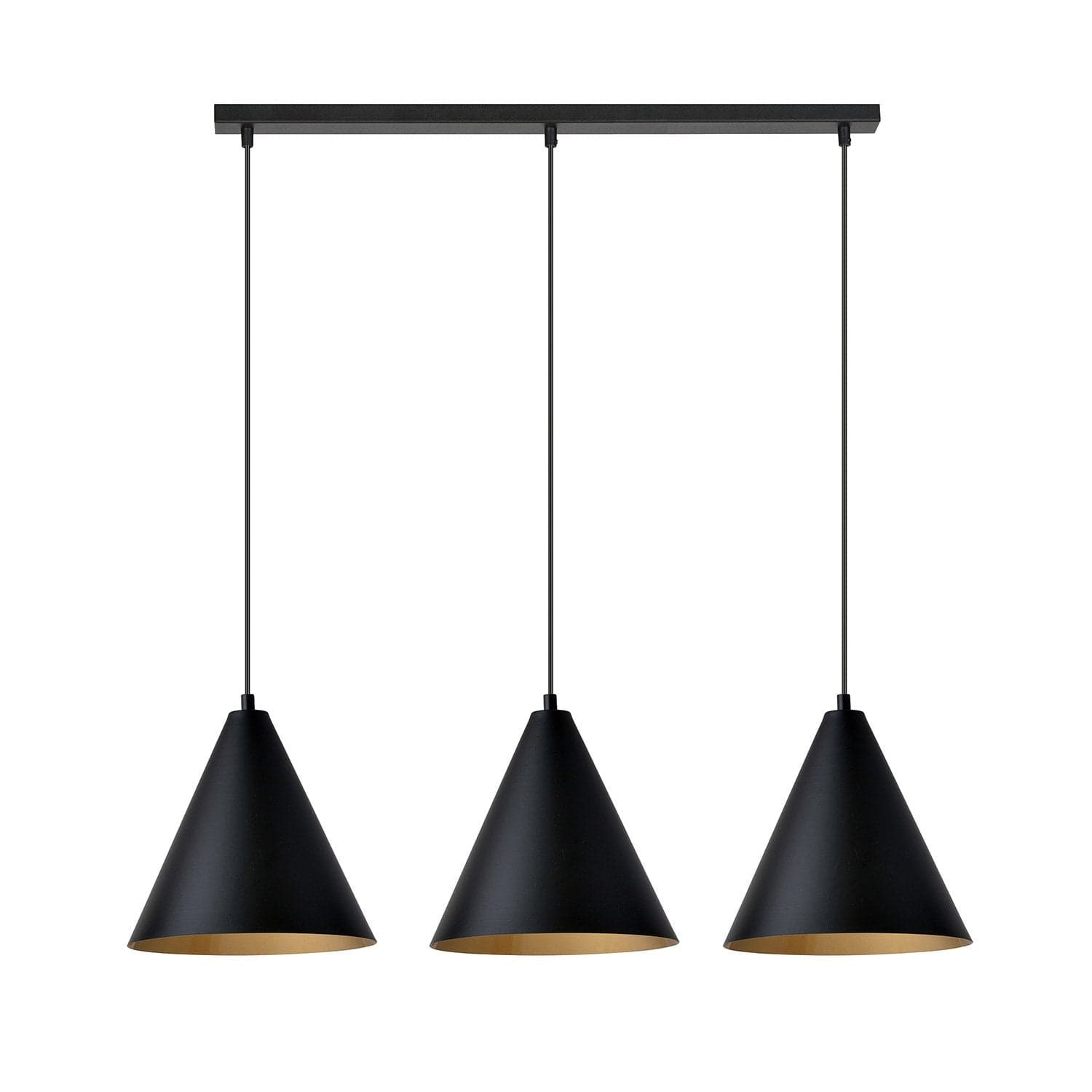 Sospensione Nordica Rebel 3 Luci In Acciaio Nero E Oro in Lampade a sospensione LuceArt - Montecorvino Pugliano, commercioVirtuoso.it