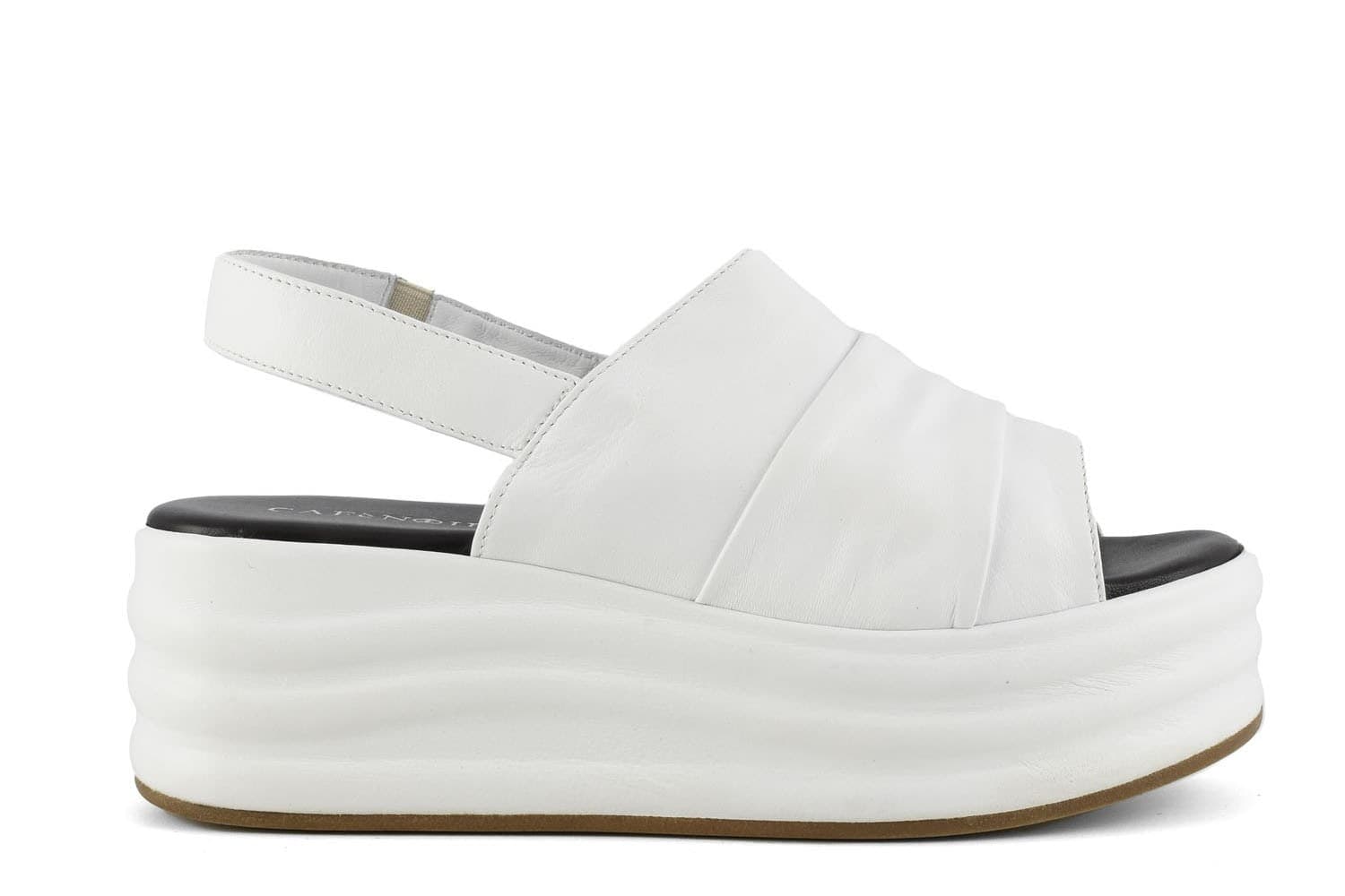 SANDALO SU ZEPPA CON GRINZE IN NAPPA in Sandali moda 3A Moda Mare Sport - Bellaria Igea Marina, commercioVirtuoso.it