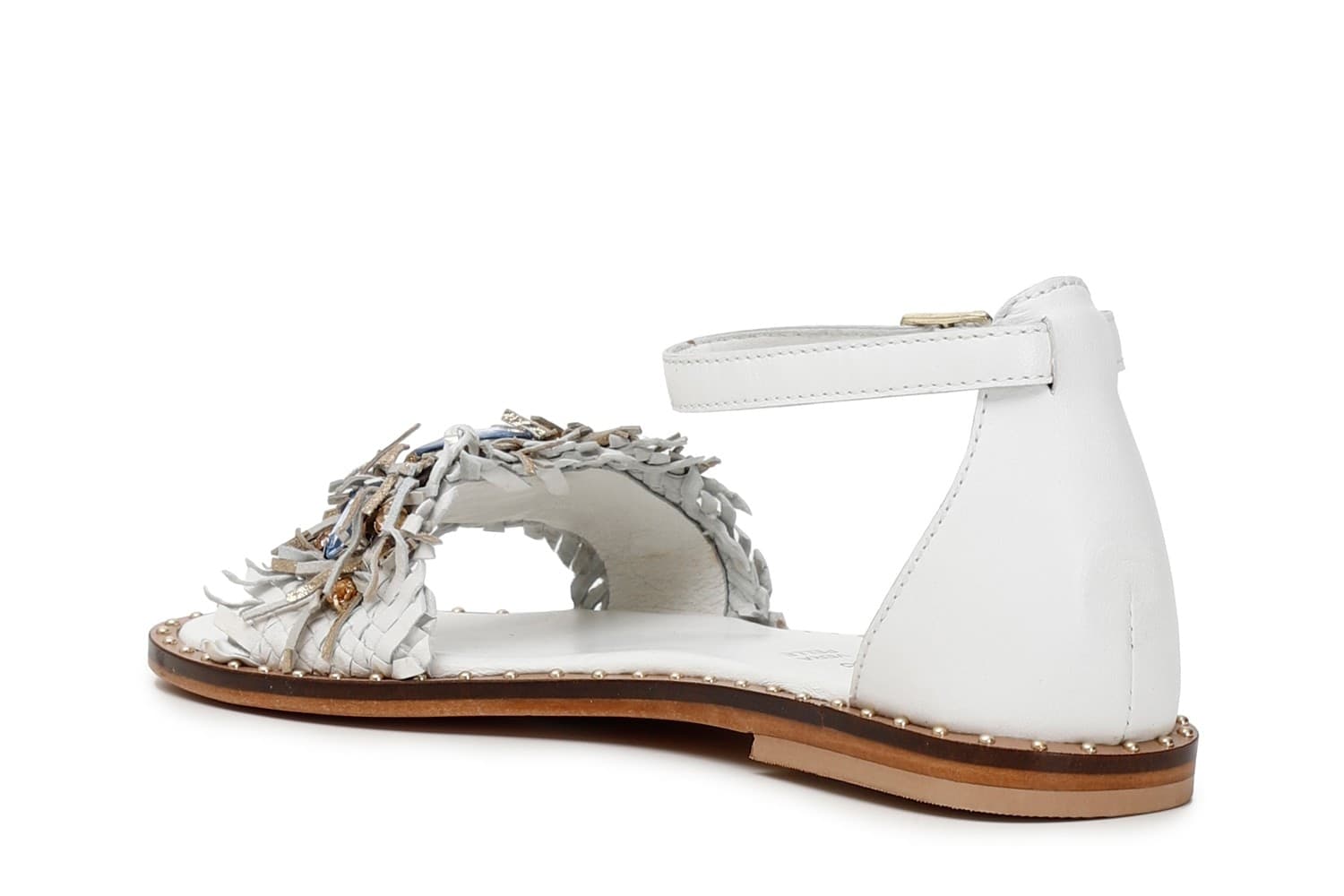 SANDALO FASCIA DAVANTI IN PELLE INTRECCIATA E TOPPONE CON ACC. STRASS in Sandali moda 3A Moda Mare Sport - Bellaria Igea Marina, commercioVirtuoso.it