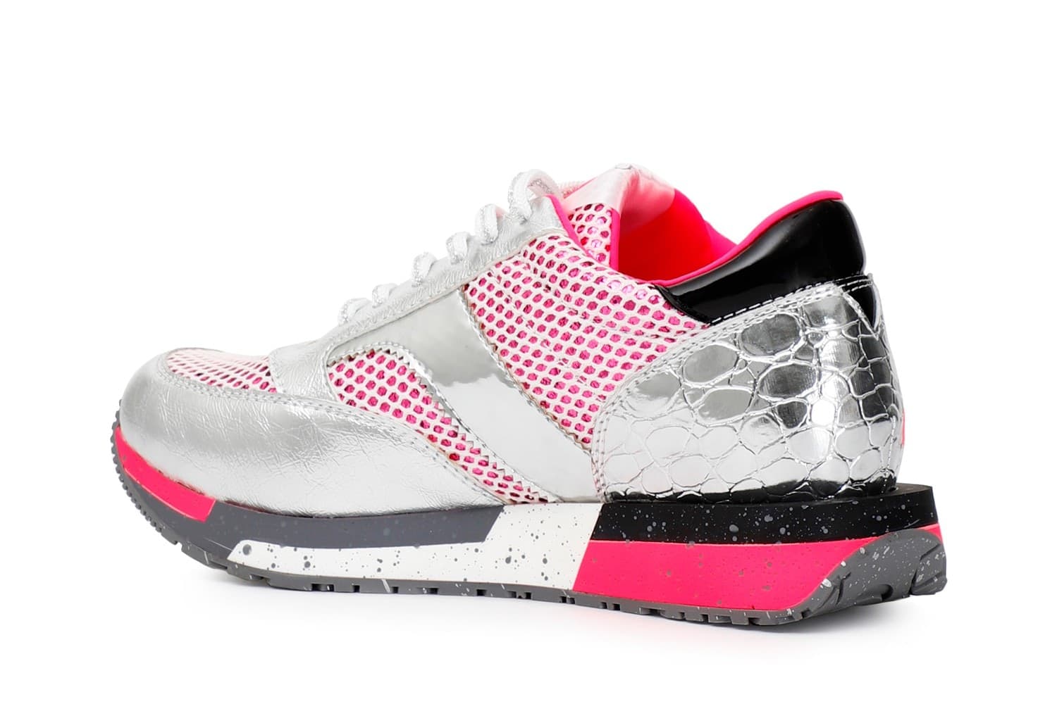 SNEAKER IN SIMILPELLE LAMINATA E RETE GLITTER in Sneaker casual 3A Moda Mare Sport - Bellaria Igea Marina, commercioVirtuoso.it