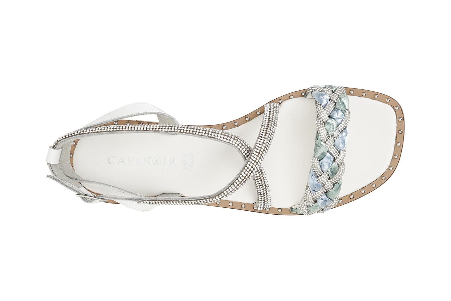 SANDALO INCROCIO FASCIA STRASS E RAFFIAINTRECCIATA in Sandali moda 3A Moda Mare Sport - Bellaria Igea Marina, commercioVirtuoso.it