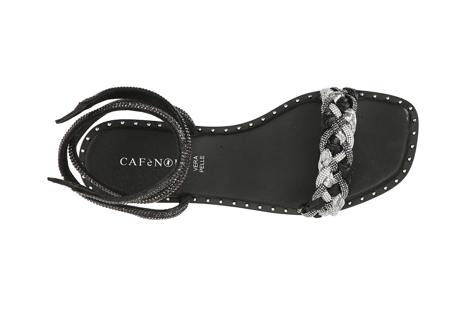 SANDALO LACCIO ALLA CAVIGLIA FASCIA STRASS E RAFFIA INTRECCIATA in Sandali moda 3A Moda Mare Sport - Bellaria Igea Marina, commercioVirtuoso.it
