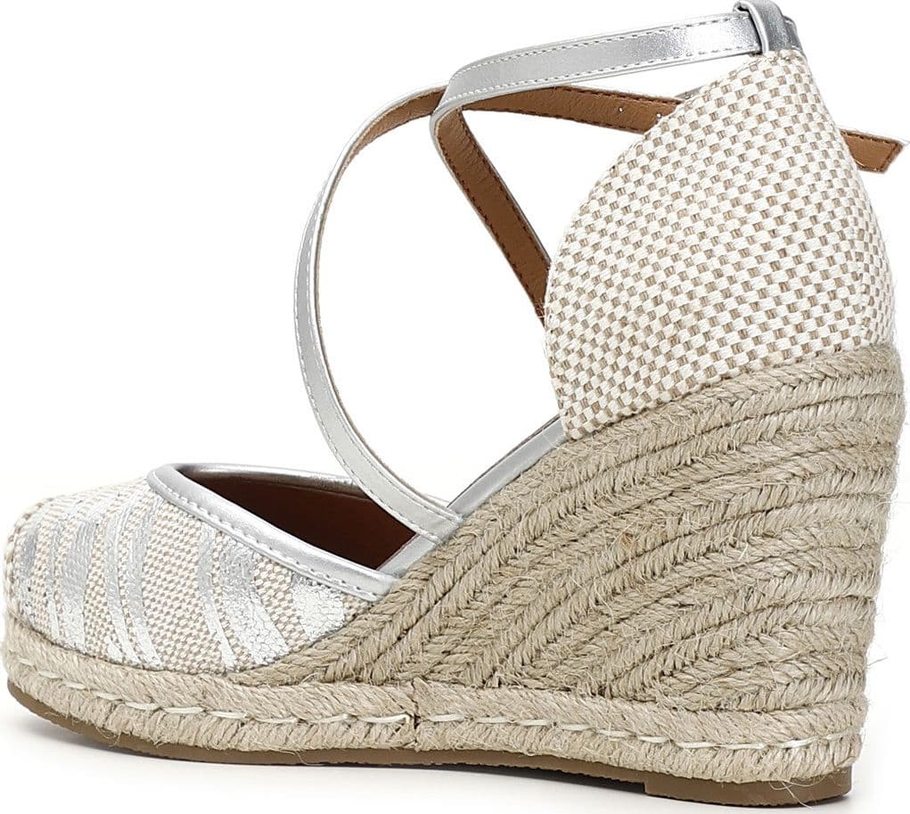 SANDALI IN TESSUTO STAMPA ANIMALIER SU ZEPPA CORDA in Sandali moda 3A Moda Mare Sport - Bellaria Igea Marina, commercioVirtuoso.it