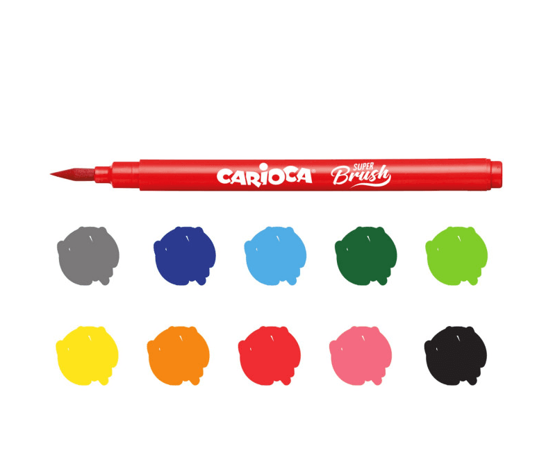 Carioca - Pennarelli Super Brush - scatola da 10 colori in Pennarelli indelebili e marcatori Cartospedia - Napoli, commercioVirtuoso.it