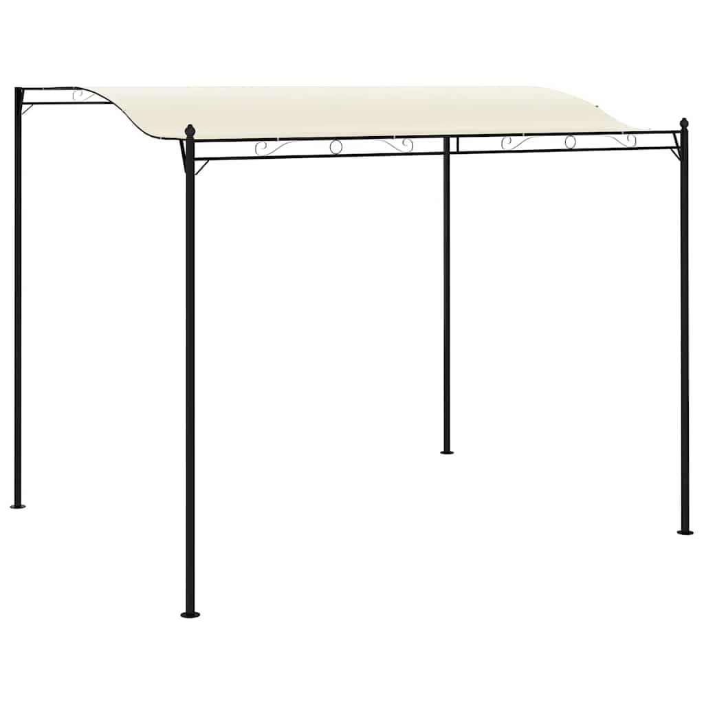 Gazebo in Tessuto Bianco nero e Crema Struttura in Acciaio