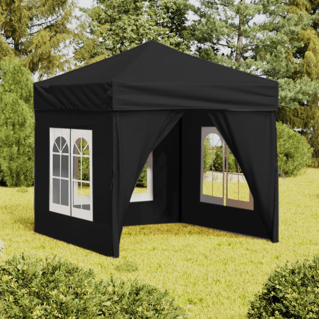 Tenda per Feste Nera Pieghevole con Pareti Laterali Tessuto Oxford 2x2 m in Gazebo Esplodia - Napoli, commercioVirtuoso.it