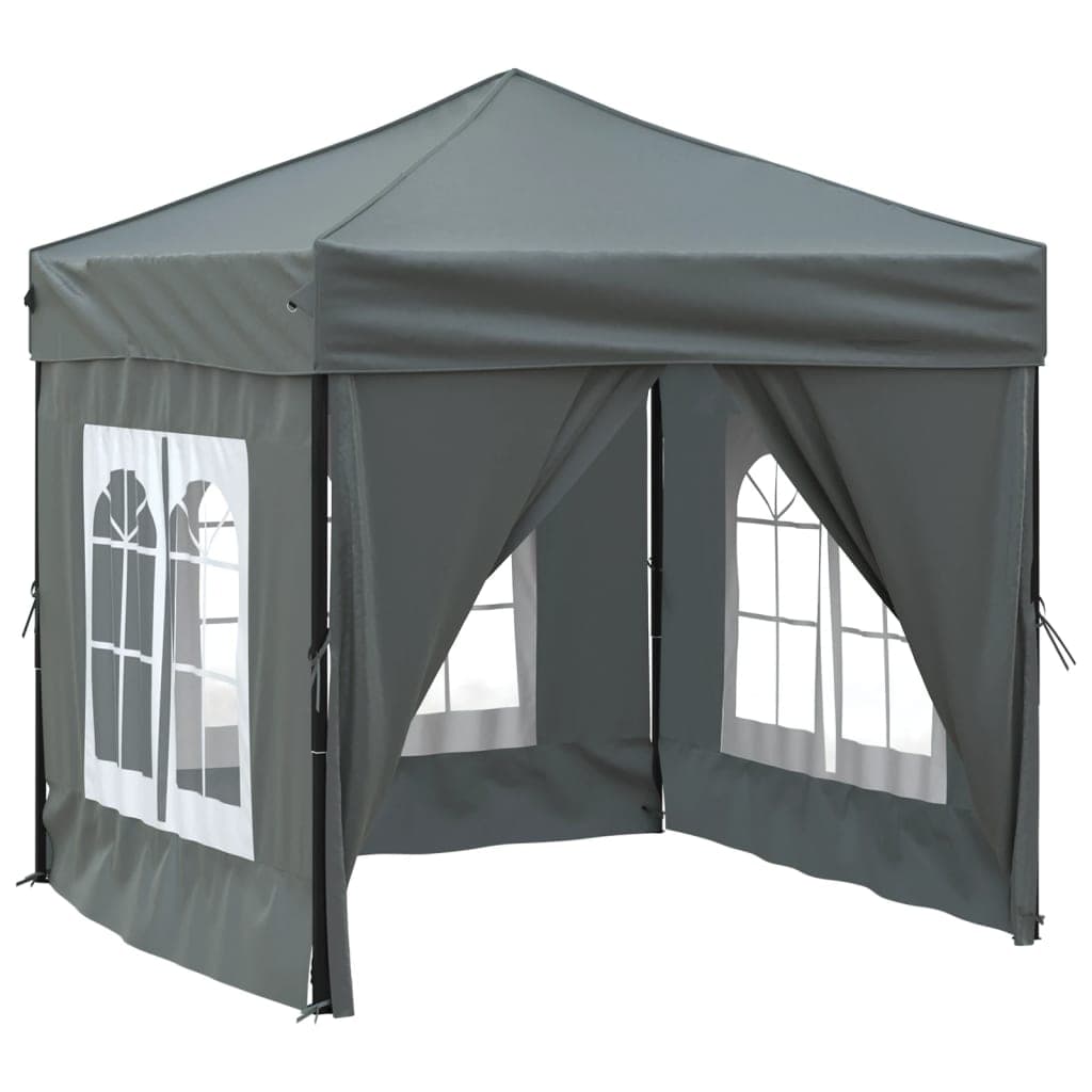 Tenda per Feste Pieghevole con Pareti Laterali Antracite Telaio in Acciaio 2x2 m