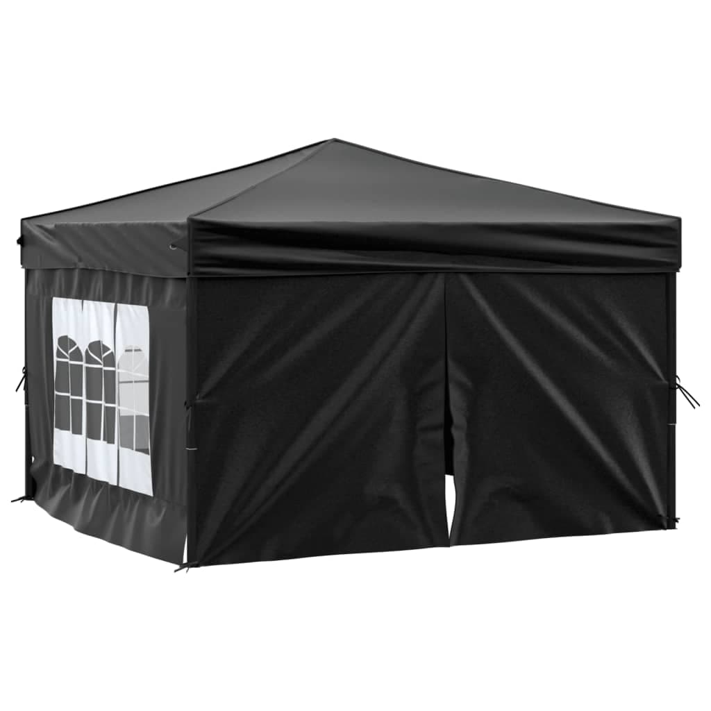 Tenda per Feste Nera Pieghevole con Pareti Laterali Telaio in Acciaio 3x3 m in Gazebo Esplodia - Napoli, commercioVirtuoso.it