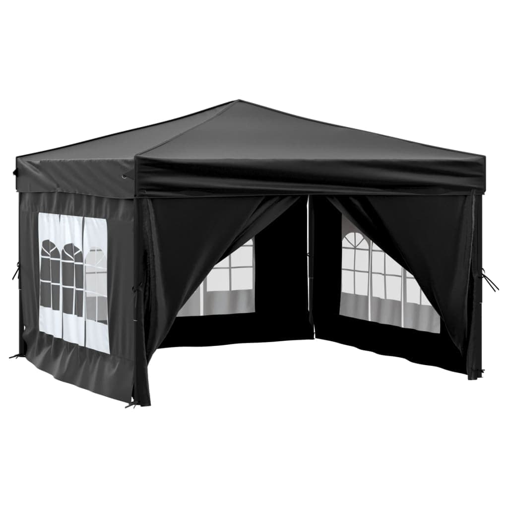 Tenda per Feste Nera Pieghevole con Pareti Laterali Telaio in Acciaio 3x3 m in Gazebo Esplodia - Napoli, commercioVirtuoso.it