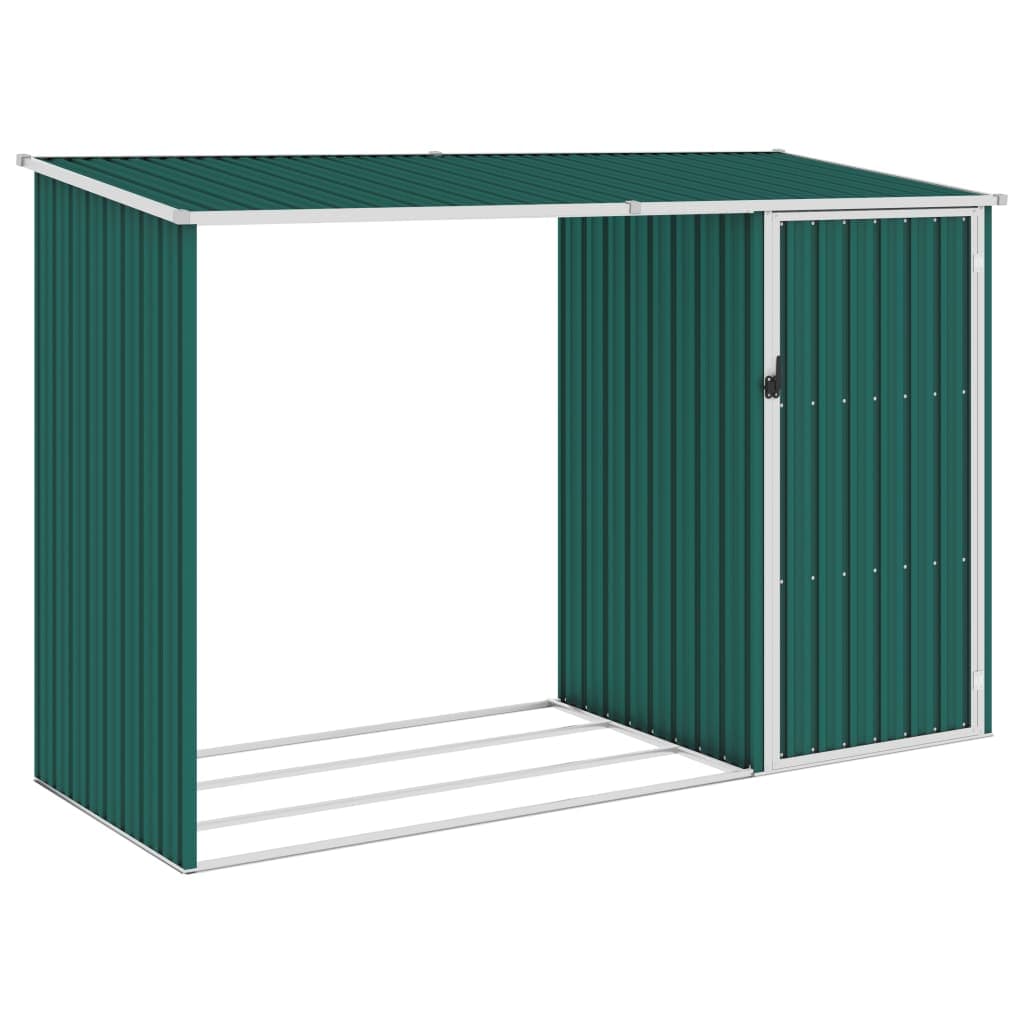 Capanno per Legna Verde in Acciaio Zincato Molto Resistente 245x98x159 cm