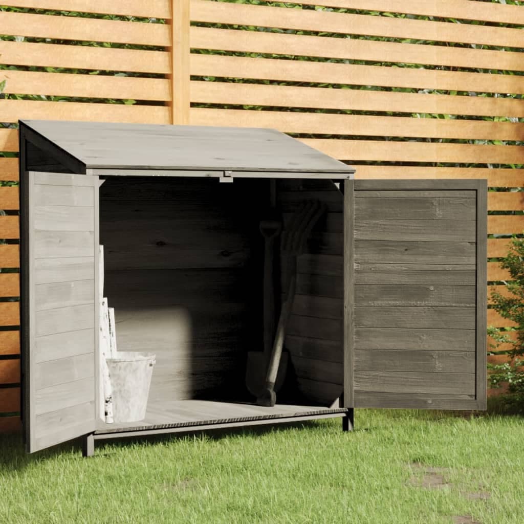 Capanno Porta Attrezzi da Giardino Antracite Legno Massello Robusto 102x52x112cm