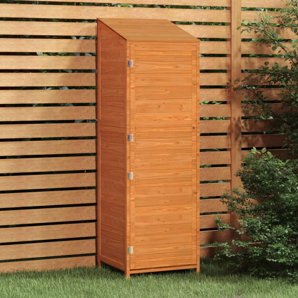 Capanno Porta Attrezzi da Esterno Marrone Legno Massello Abete 55x52x174,5 cm