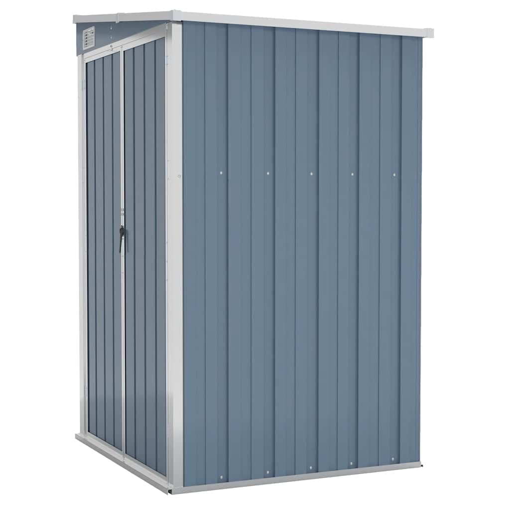 Capanno Giardino a Parete Grigio Acciaio Zincato Metallo Durevole 118x100x178 cm
