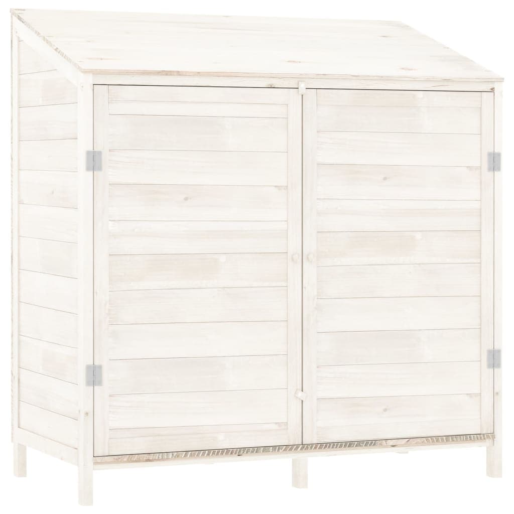 Capanno Porta Attrezzi da Giardino Bianco  Legno Massello Robusto 102x52x112cm in Capanni Esplodia - Napoli, commercioVirtuoso.it