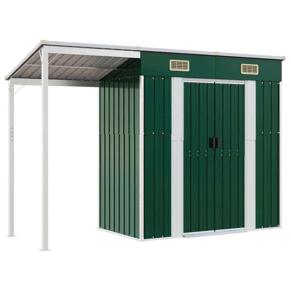 Capanno Giardino Verde Porta Attrezzi Acciaio Design Inclinato 277x110,5x181cm in Capanni Esplodia - Napoli, commercioVirtuoso.it