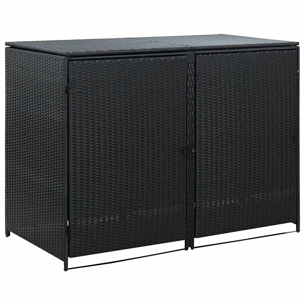 Copribidone Doppio per Spazzatura Polyrattan  + Acciaio Nero 148x80x111 cm in Sistemi di contenitori per raccolta differenziata Esplodia - Napoli, commercioVirtuoso.it