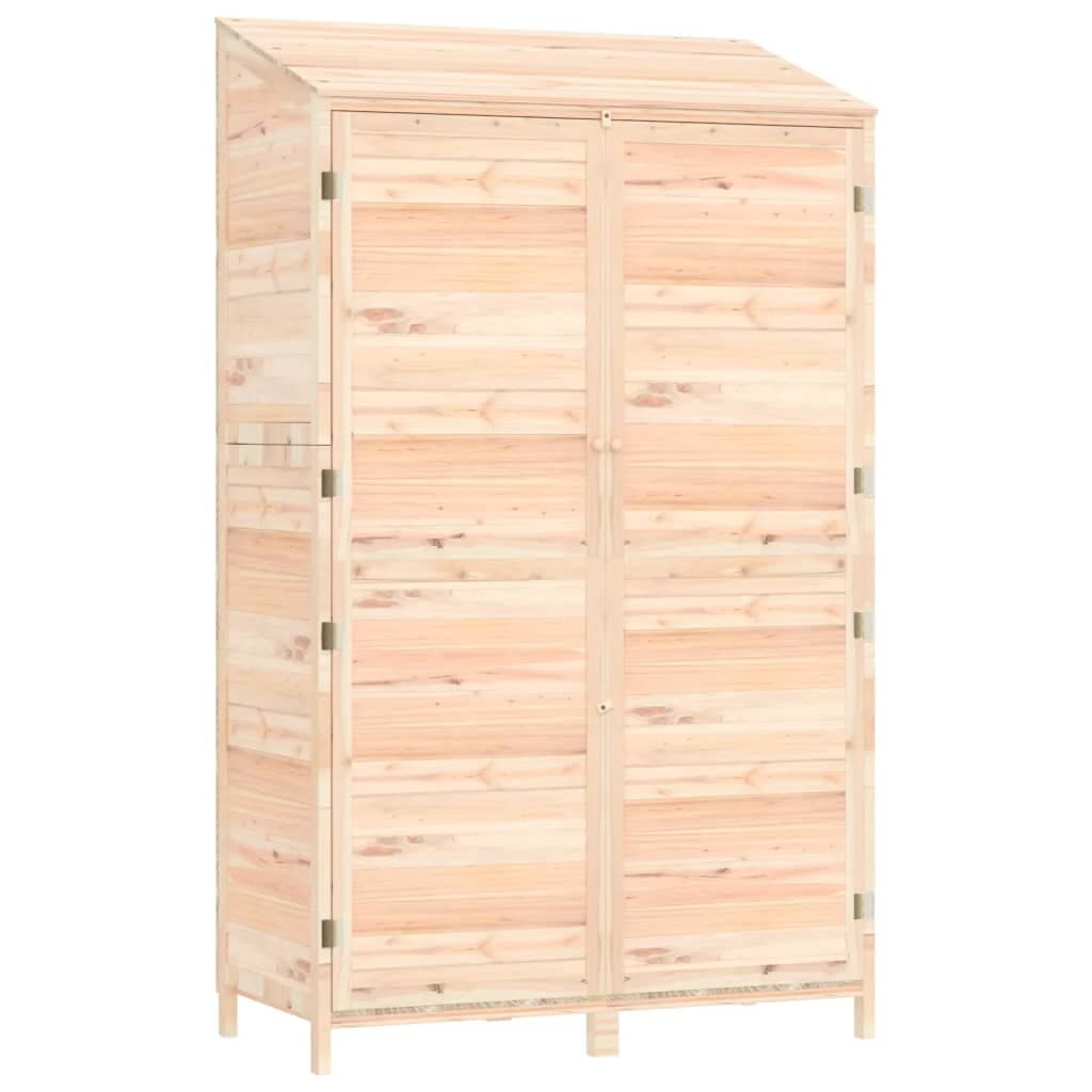 Capanno da Giardino Porta Attrezzi in Legno Massello di Abete 102x52x174,5 cm