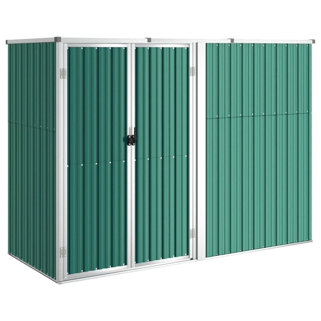 Capanno per Attrezzi Verde in Acciaio Zincato e Metallo 225x89x161 cm