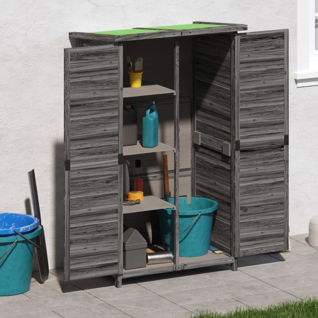 Rimessa per Attrezzi da Giardino Grigia in Legno Tetto Spiovente 83x57x140 cm in Capanni Esplodia - Napoli, commercioVirtuoso.it