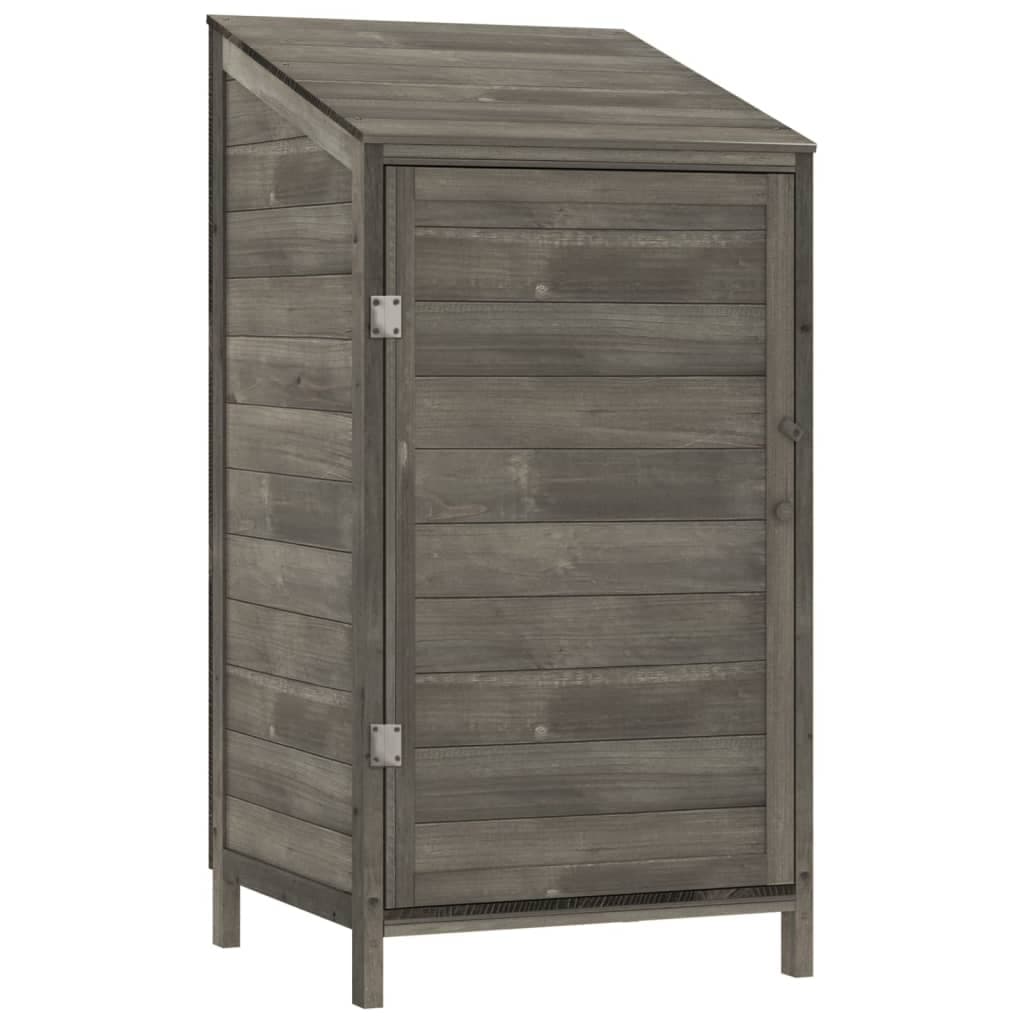 Capanno Porta Attrezzi da Giardino Antracite Legno Massello di Abete 55x52x112cm
