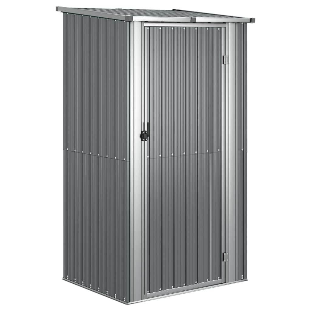 Capanno Porta Attrezzi da Giardino Grigio in Acciaio Zincato 118,5x97x209,5 cm