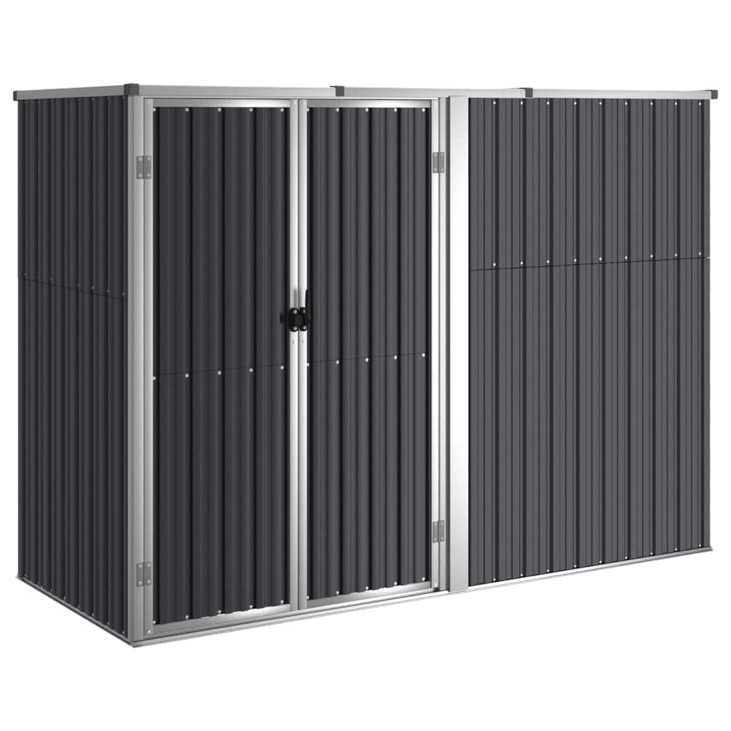 Capanno Porta Attrezzi Antracite Acciaio Zincato Design Inclinato 225x89x161 cm