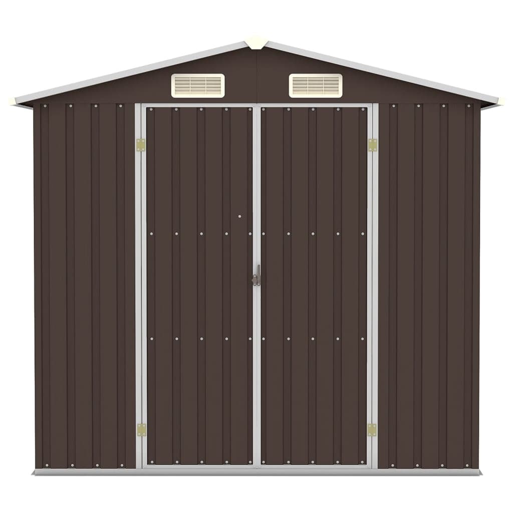 Capanno per Attrezzi da Giardino Marrone Acciaio Design Inclinato 205x129x183 cm in Capanni Esplodia - Napoli, commercioVirtuoso.it